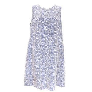 Brooks Brothers Sleeveless Shift Dress Floral Embroidered Blue White Womens 12